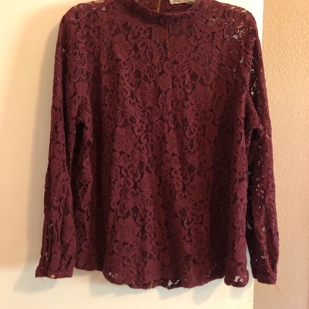 Lace burgundy blouse
